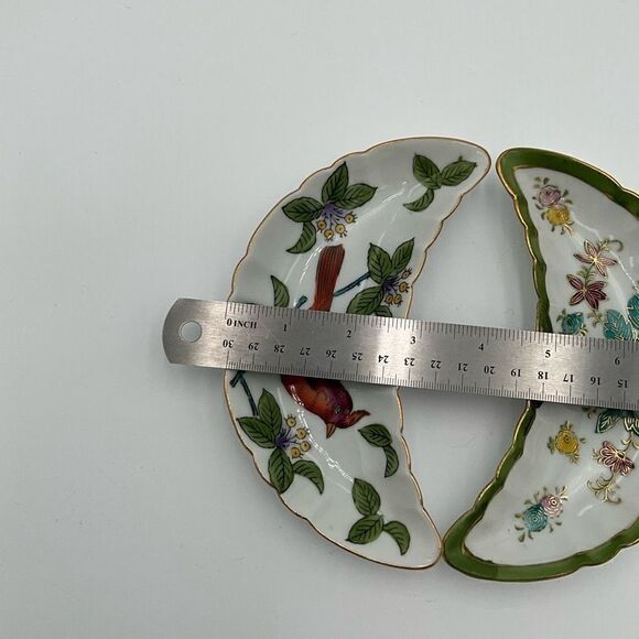 VINTAGE LJ Porcelain Japan Half Moon dishes - Picture 5 of 5